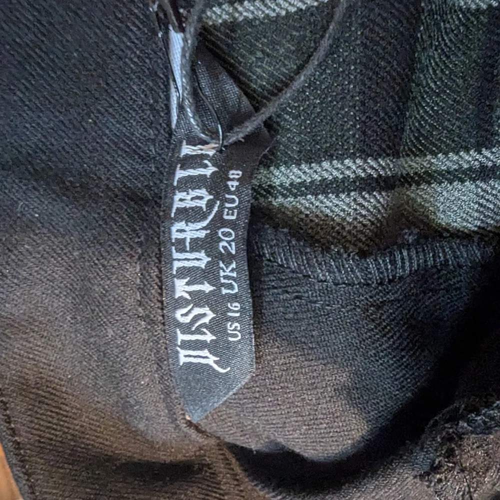Disturbia Black and Green Plaid Two-Tone Trousers - Picture 5 of 5